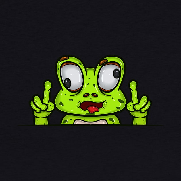 Frog Cartoon With Crazy Face Expression by tedykurniawan12